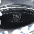 Chanel Mini Rectangular Flower Flap Bag Black, Navy and White Sequin Ruthenium Hardware