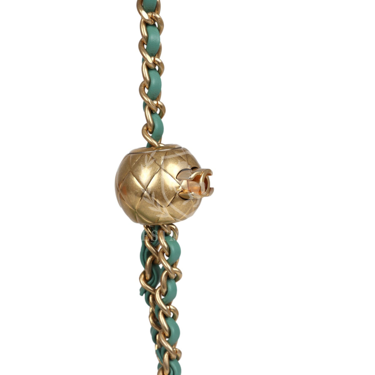 Chanel Mini Square Pearl Crush Flap Bag Green Lambskin Antique Gold Hardware — изображение 8