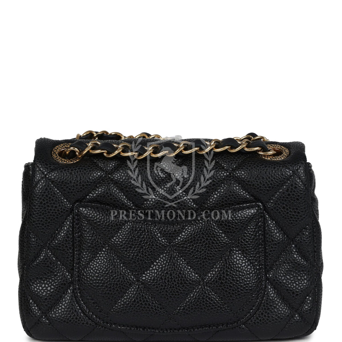 Chanel Mini Rectangular Flap Bag Black Shiny Caviar Gold Hardware — изображение 4