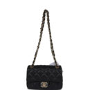 Chanel Mini Rectangular Flap Bag Black Shiny Caviar Gold Hardware