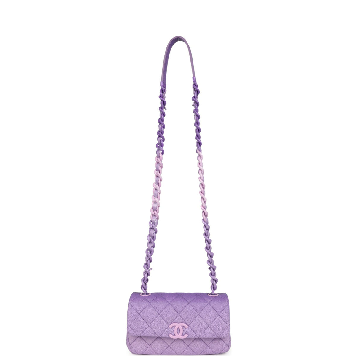 Chanel Mini Rectangular Flap Bag Ombre Purple Caviar Lacquered Metal Hardware — изображение 7