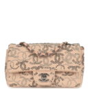 Chanel Mini CC Studded Rectangular Flap Bag Light Pink Canvas Ruthenium Hardware