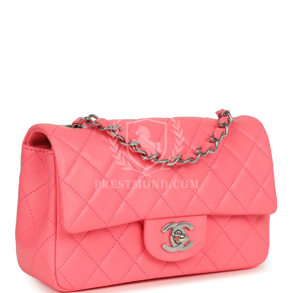 Chanel Mini Rectangular Flap Bag Pink Lambskin Silver Hardware — изображение 2