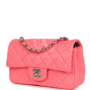 Chanel Mini Rectangular Flap Bag Pink Lambskin Silver Hardware