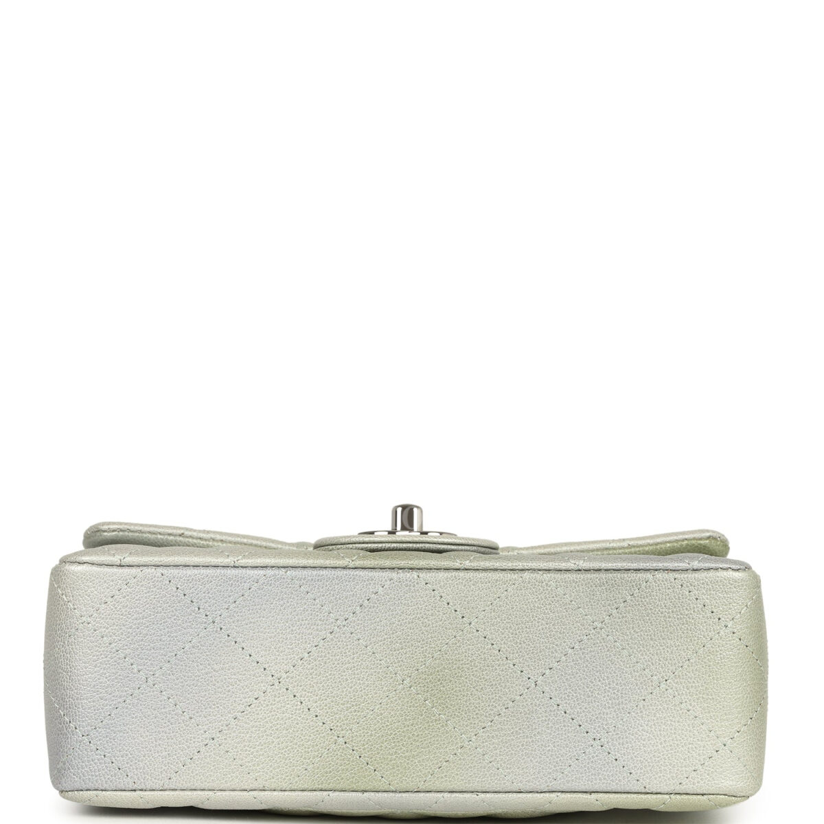 Chanel Mini Classic Rectangular Flap Bag Grey and Green Ombre Iridescent Goatskin Silver Hardware — изображение 6