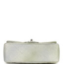 Chanel Mini Classic Rectangular Flap Bag Grey and Green Ombre Iridescent Goatskin Silver Hardware