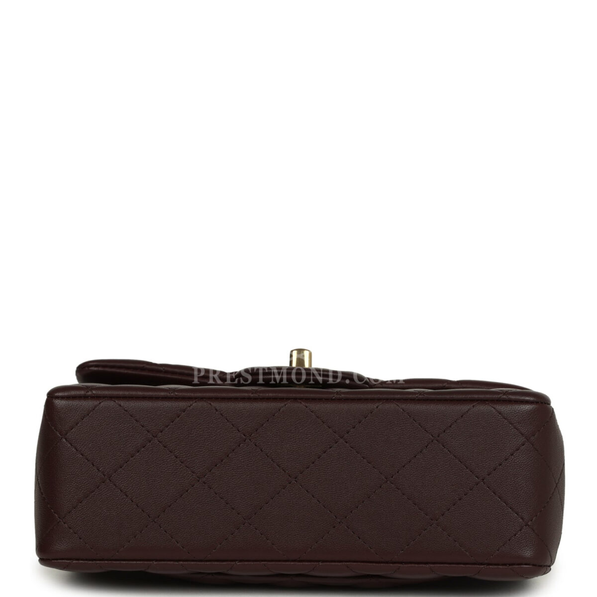 Chanel Mini Rectangular Flap Bag with Top Handle Dark Brown Lambskin Light Gold Hardware — изображение 6