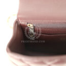 Chanel Mini Rectangular Flap Bag with Top Handle Dark Brown Lambskin Light Gold Hardware
