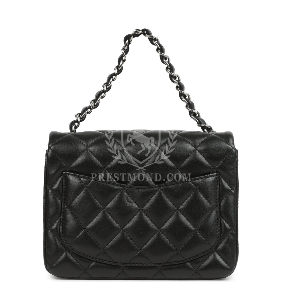 Chanel Mini Classic Square Flap Bag Black Lambskin Ruthenium Hardware — изображение 4