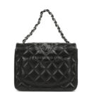Chanel Mini Classic Square Flap Bag Black Lambskin Ruthenium Hardware