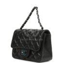 Chanel Mini Classic Square Flap Bag Black Lambskin Ruthenium Hardware