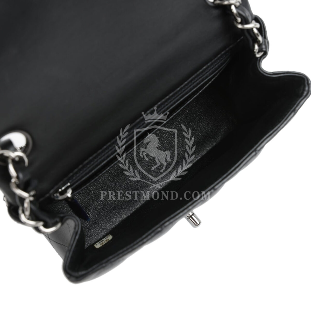 Chanel Mini Classic Square Flap Bag Black Lambskin Ruthenium Hardware — изображение 7