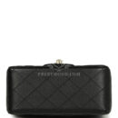 Chanel Mini Classic Square Flap Bag Black Lambskin Light Gold Hardware