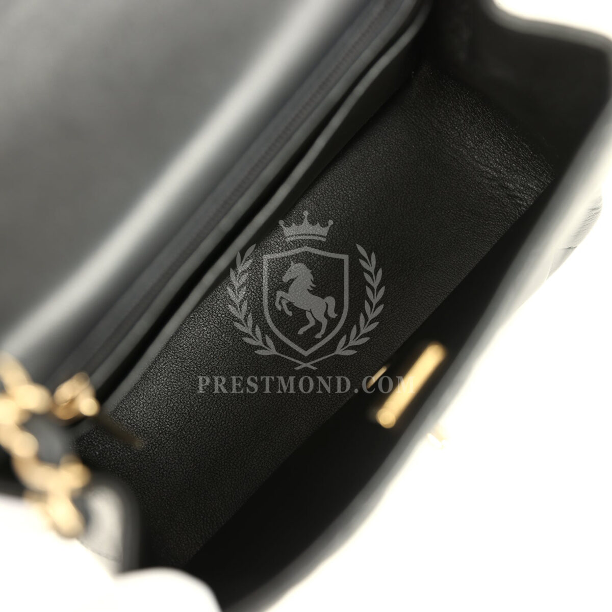Chanel Mini Classic Square Flap Bag Black Lambskin Light Gold Hardware — изображение 8