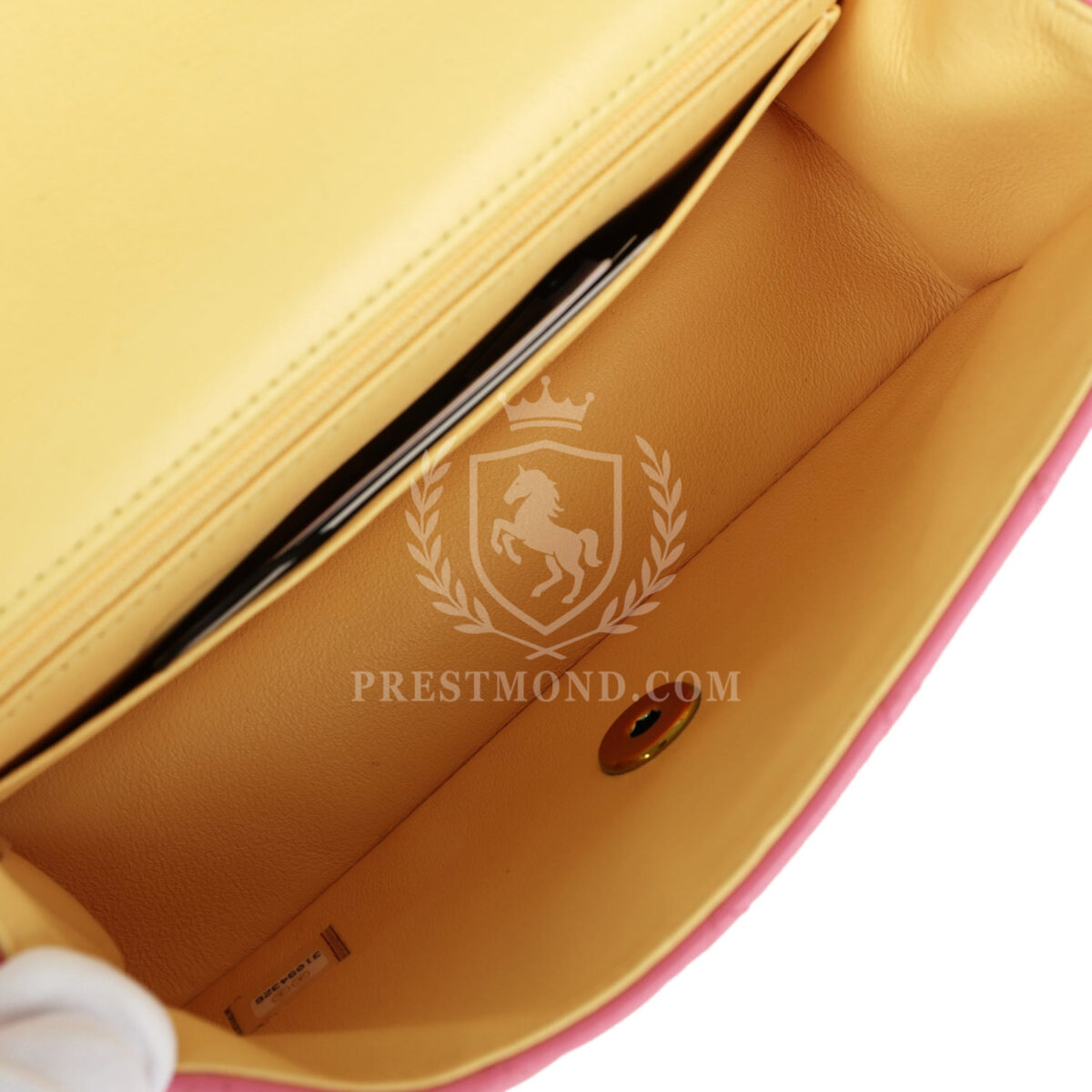 Chanel Mini Classic Rectangular Flap Bag Pink and Yellow Lambskin Iridescent Hardware — изображение 8