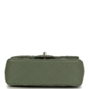 Chanel Mini Rectangular Flap Bag Dark Green Lambskin Light Gold Hardware