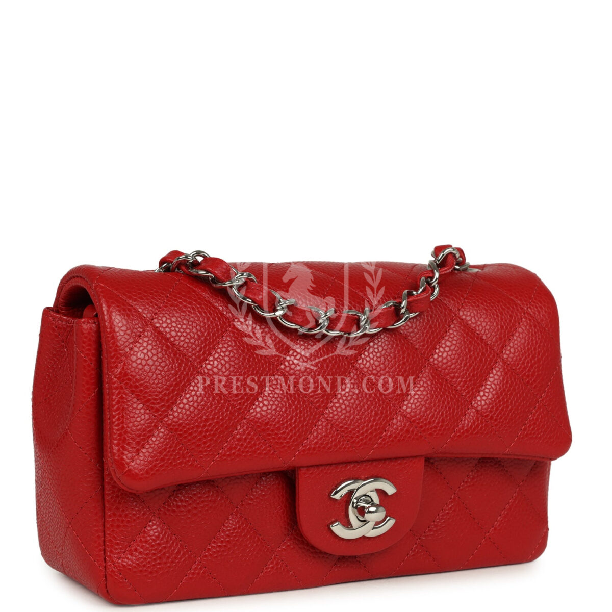 Chanel Mini Rectangular Flap Red Caviar Silver Hardware — изображение 2