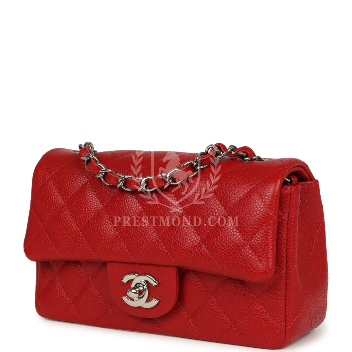 Chanel Mini Rectangular Flap Red Caviar Silver Hardware — изображение 5