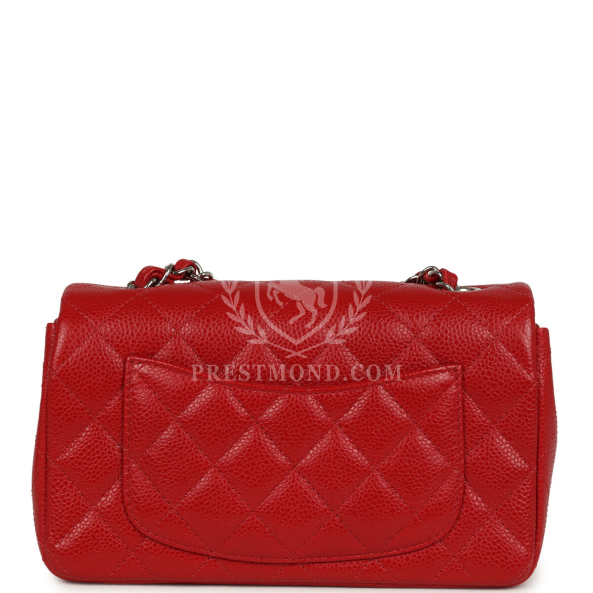 Chanel Mini Rectangular Flap Red Caviar Silver Hardware — изображение 4