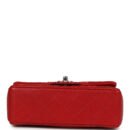 Chanel Mini Rectangular Flap Red Caviar Silver Hardware
