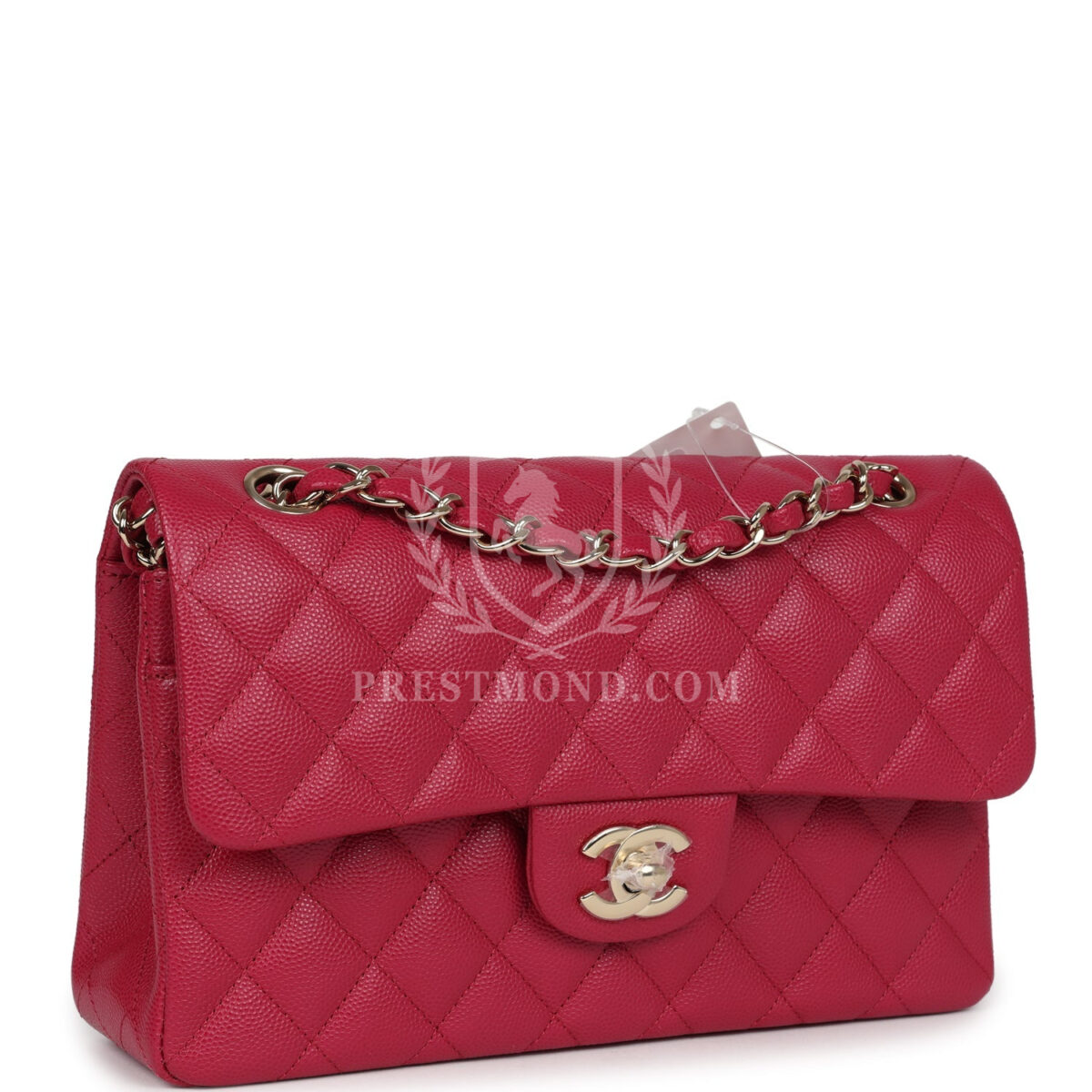 Chanel Small Classic Double Flap Dark Pink Caviar Light Gold Hardware — изображение 2