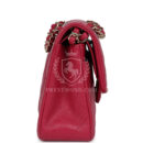 Chanel Small Classic Double Flap Dark Pink Caviar Light Gold Hardware