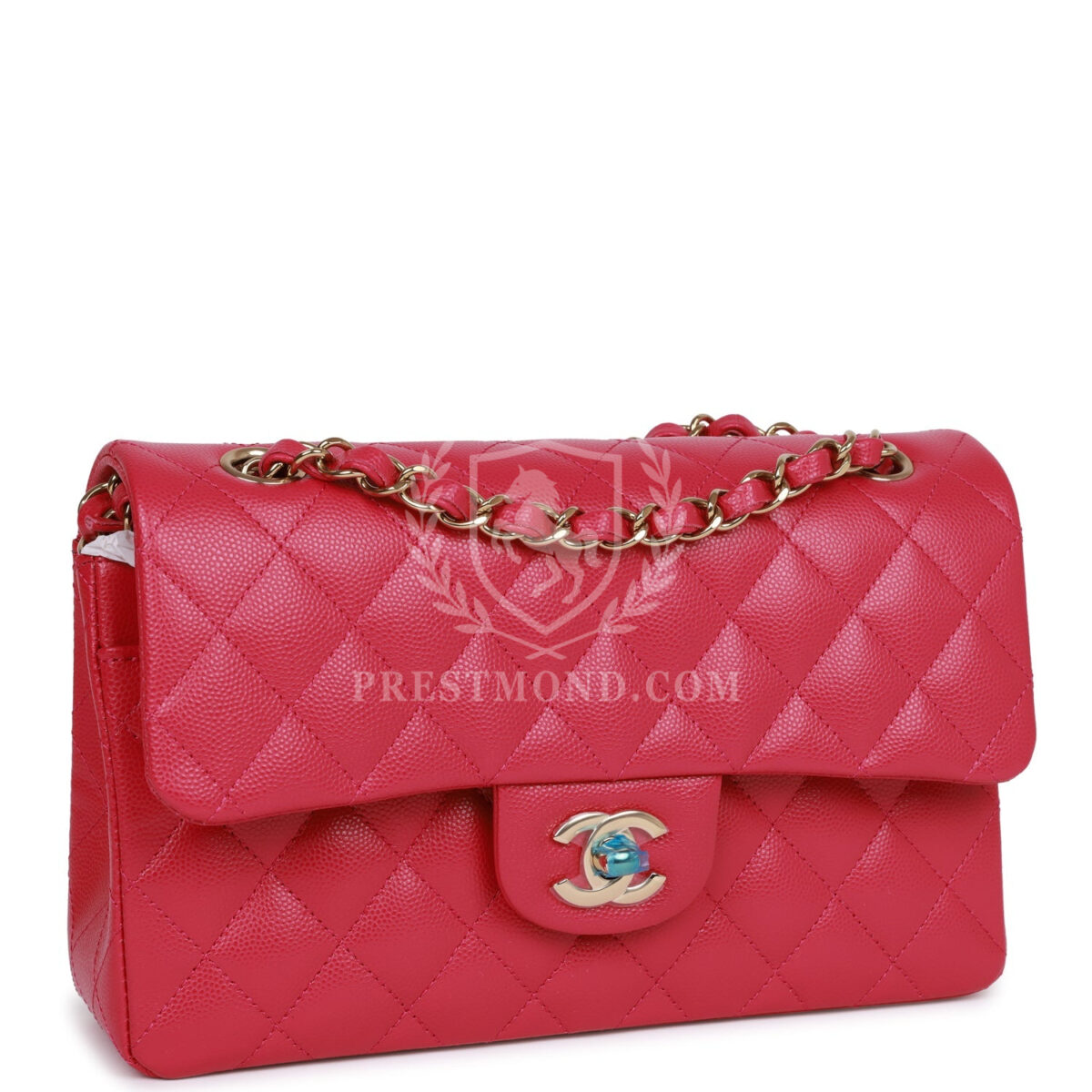 Chanel Small Classic Double Flap Fuchsia Caviar Light Gold Hardware — изображение 2