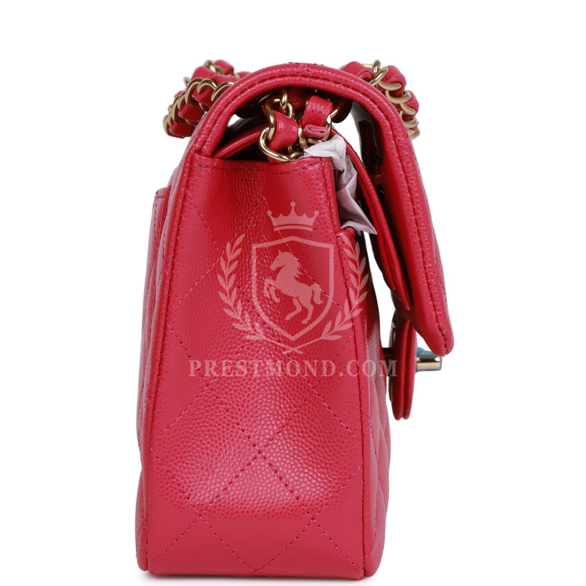 Chanel Small Classic Double Flap Fuchsia Caviar Light Gold Hardware — изображение 3