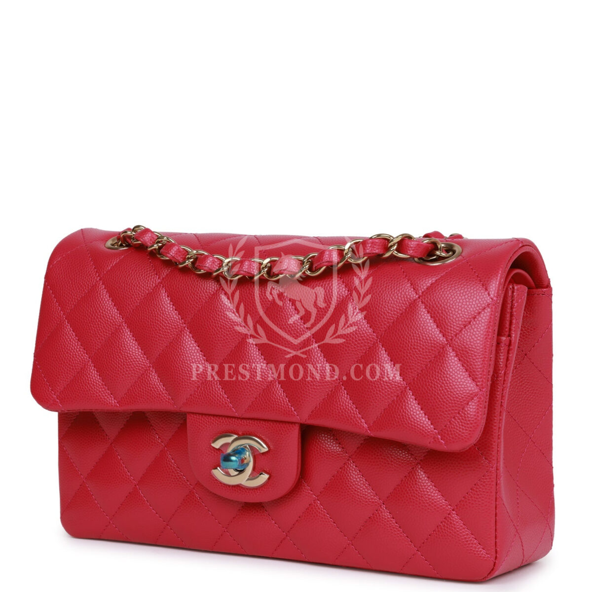 Chanel Small Classic Double Flap Fuchsia Caviar Light Gold Hardware — изображение 5