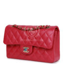 Chanel Small Classic Double Flap Fuchsia Caviar Light Gold Hardware