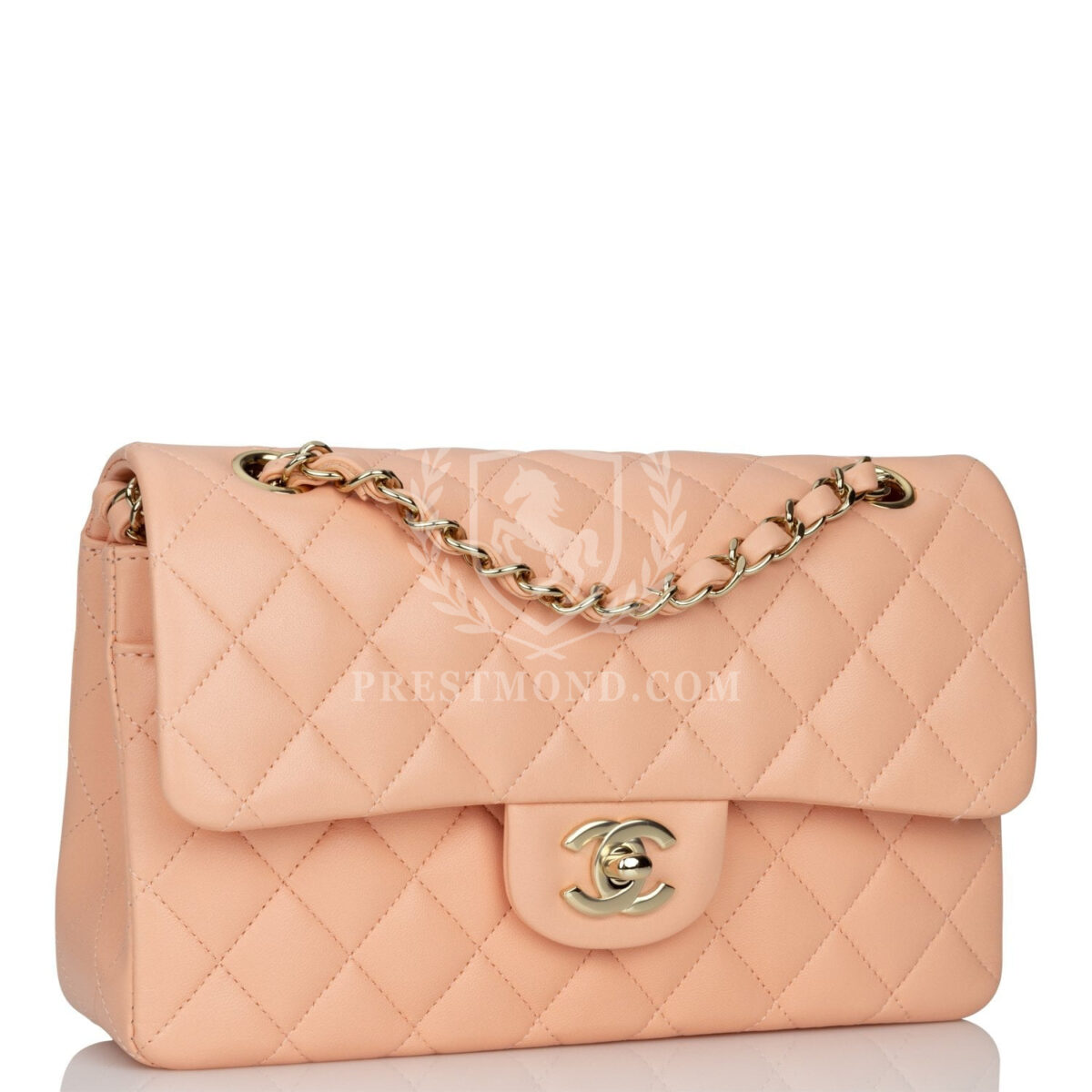 Chanel Small Classic Double Flap Peach Lambskin Light Gold Hardware — изображение 2