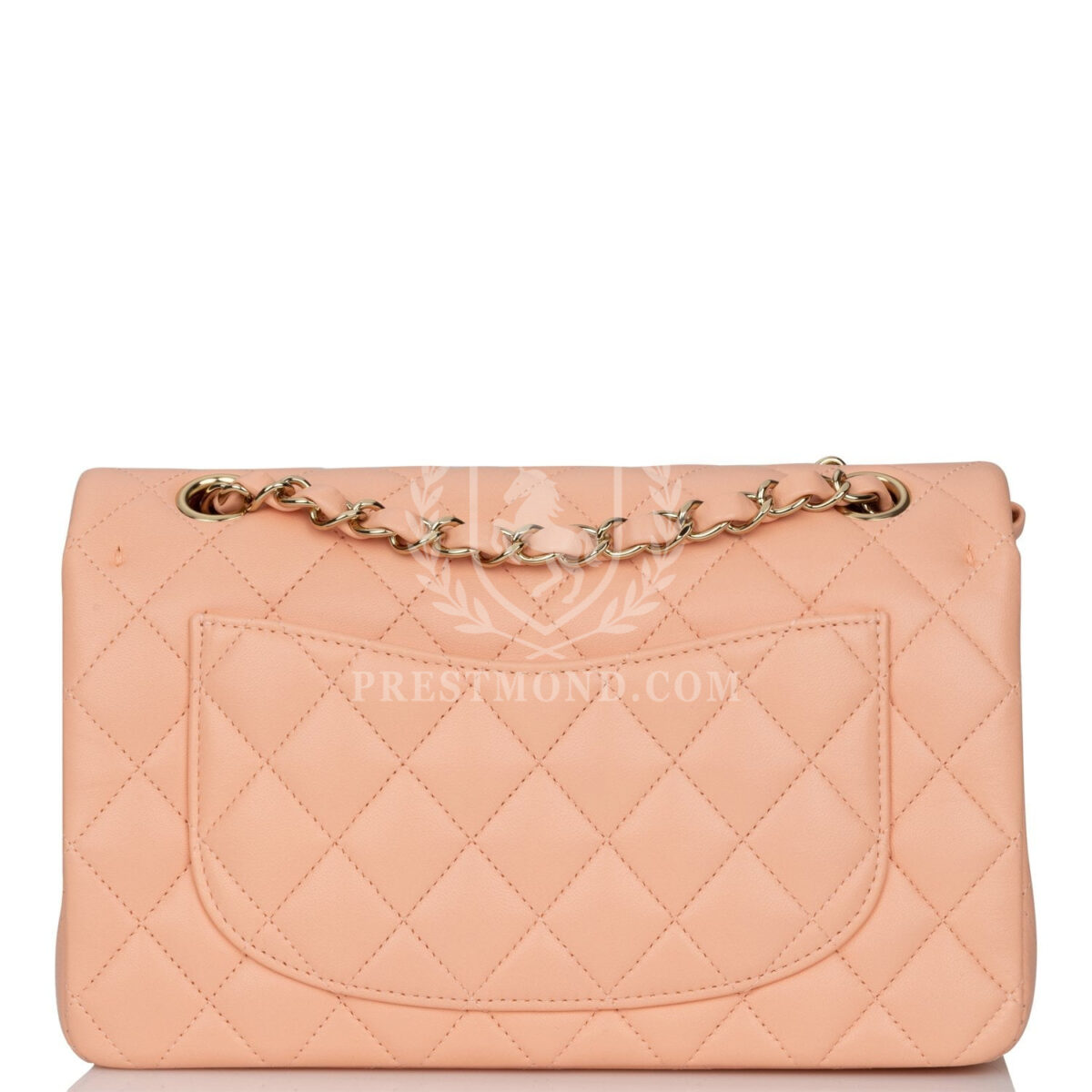 Chanel Small Classic Double Flap Peach Lambskin Light Gold Hardware — изображение 4