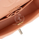 Chanel Small Classic Double Flap Peach Lambskin Light Gold Hardware
