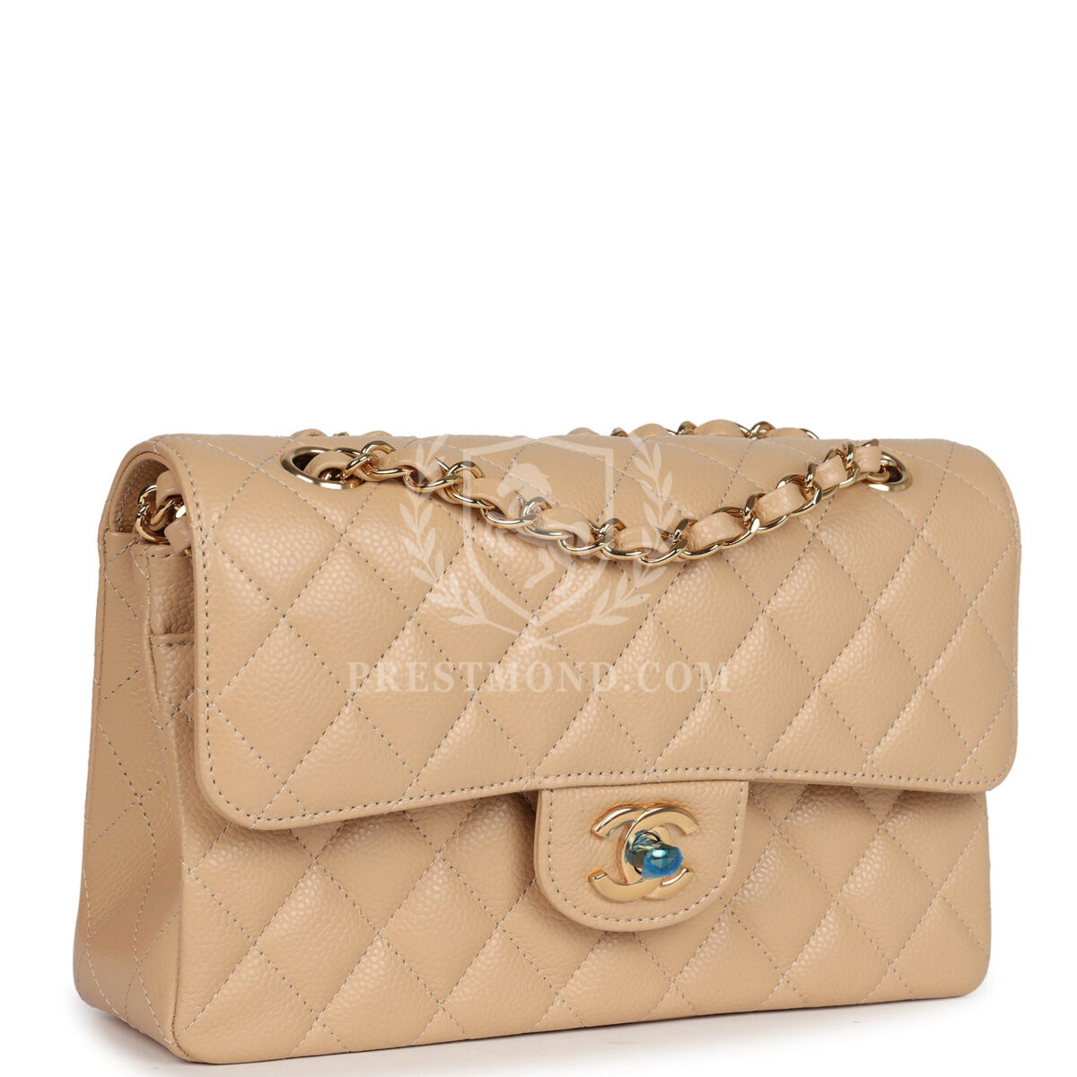 Chanel Small Classic Double Flap Bag Beige Caviar Gold Hardware — изображение 2