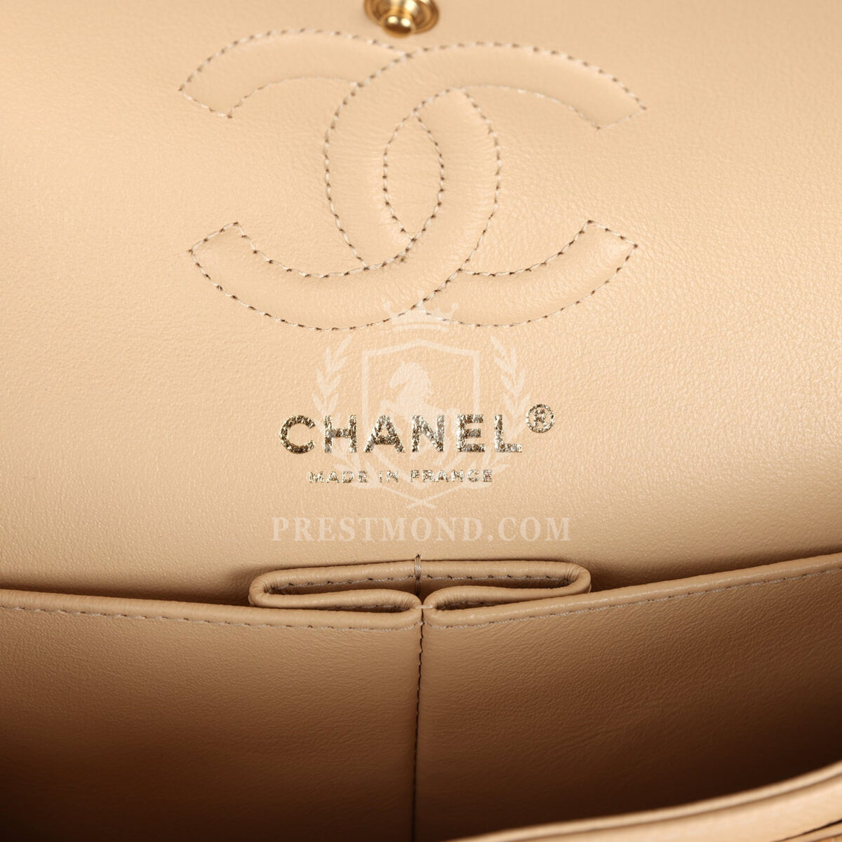 Chanel Small Classic Double Flap Bag Beige Caviar Gold Hardware — изображение 8