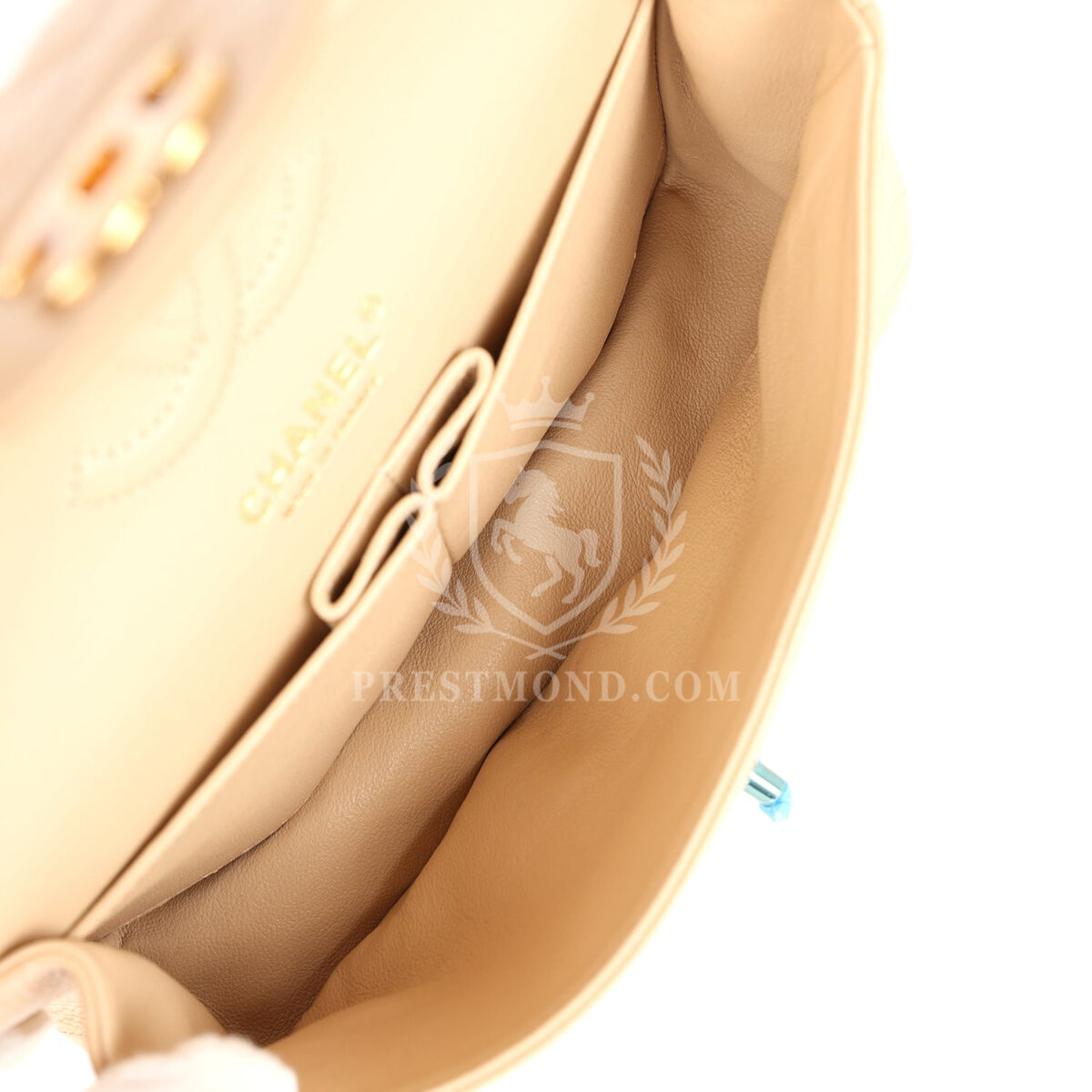 Chanel Small Classic Double Flap Bag Beige Caviar Gold Hardware — изображение 9