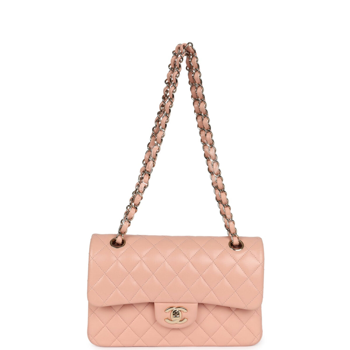 Chanel Small Classic Double Flap Light Pink Lambskin Gold Hardware — изображение 7