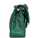 Chanel Small Classic Double Flap Bag Emerald Green Shiny Caviar Gold Hardware