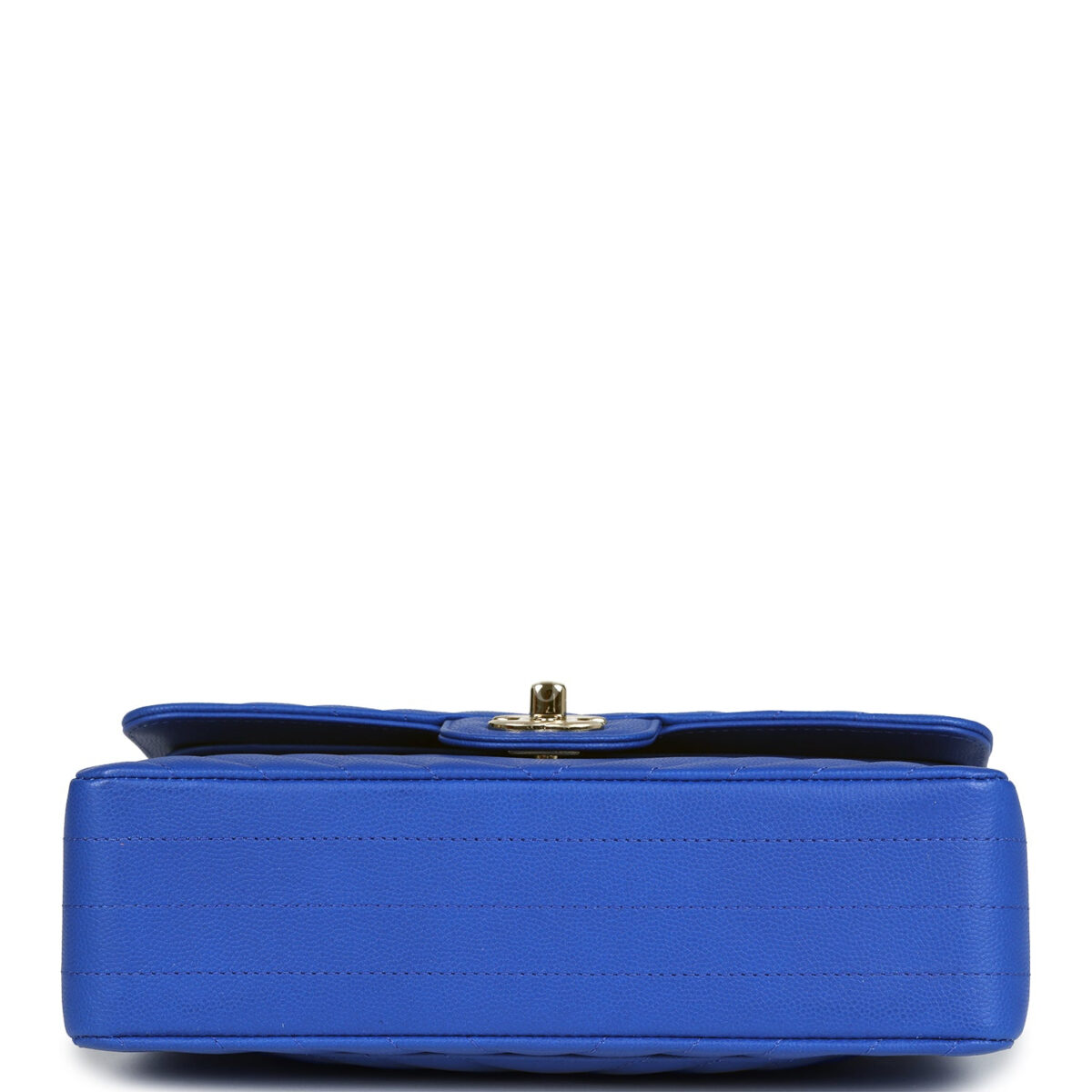 Chanel Small Classic Double Flap Blue Chevron Caviar Light Gold Hardware — изображение 6