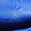 Chanel Small Classic Double Flap Blue Chevron Caviar Light Gold Hardware