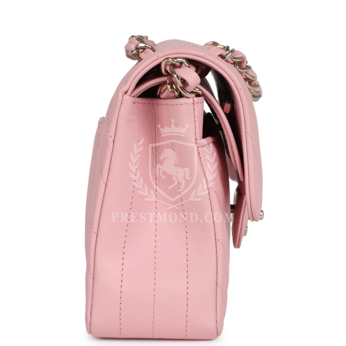 Chanel Small Classic Double Flap Bag Light Pink Chevron Caviar Light Gold Hardware — изображение 3