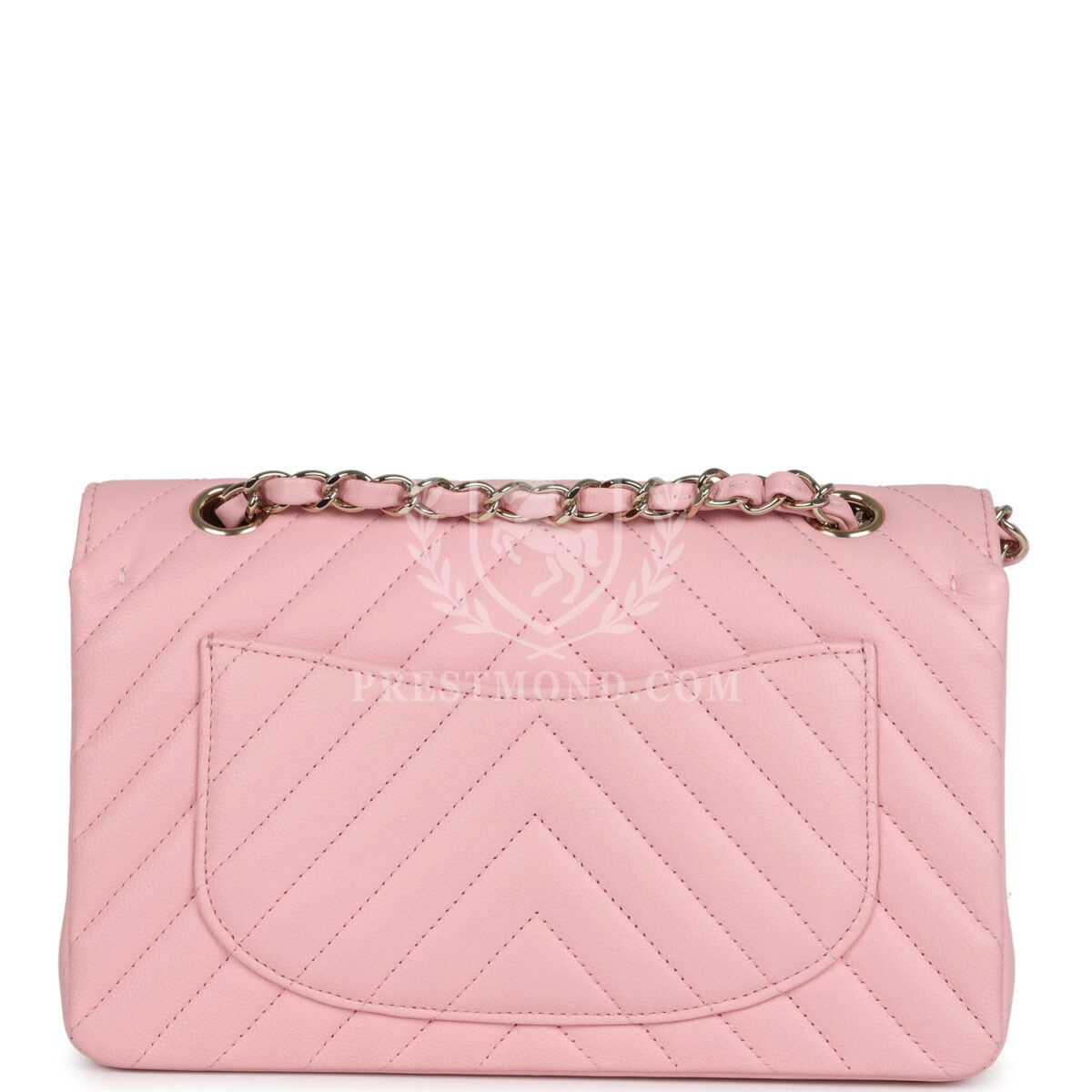 Chanel Small Classic Double Flap Bag Light Pink Chevron Caviar Light Gold Hardware — изображение 4