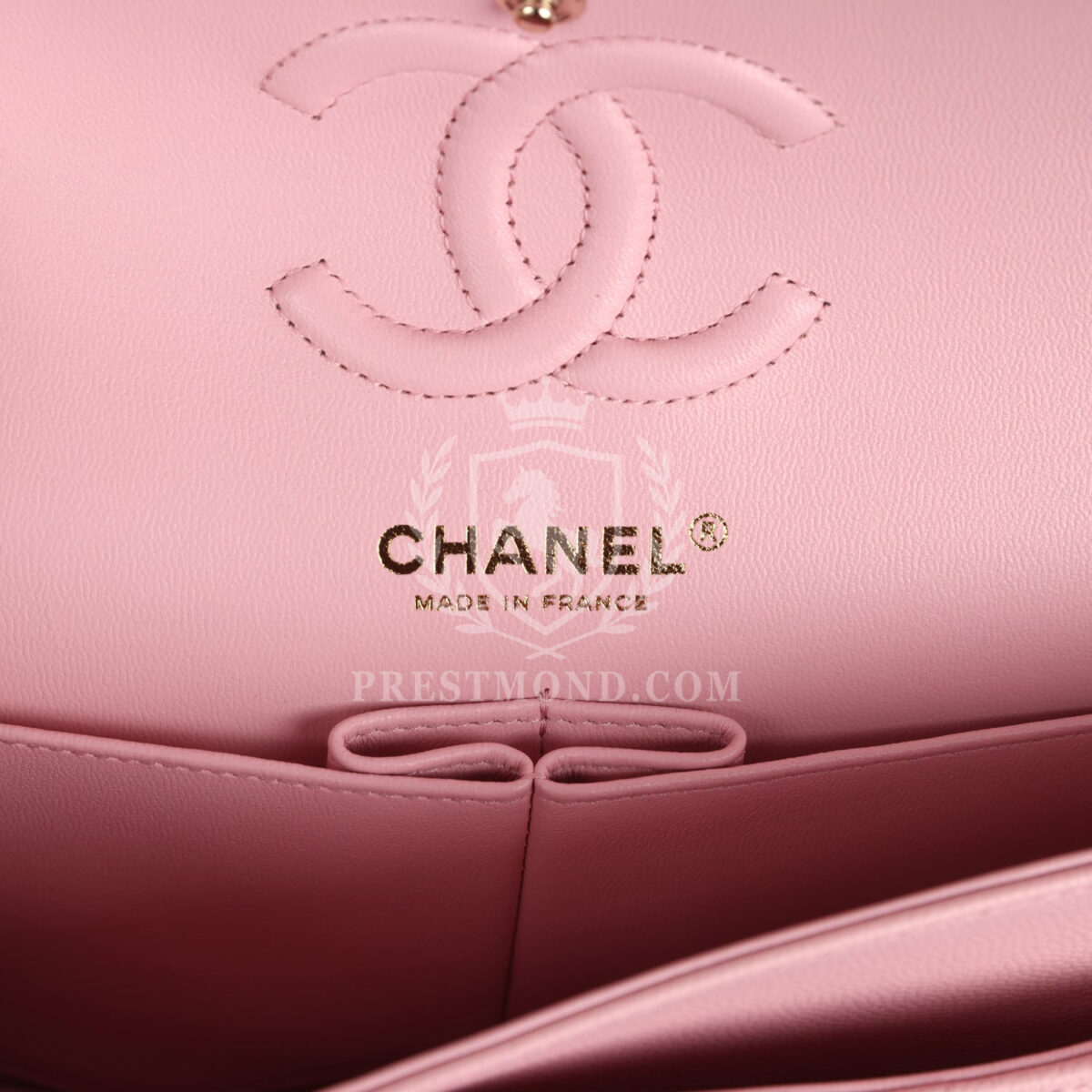Chanel Small Classic Double Flap Bag Light Pink Chevron Caviar Light Gold Hardware — изображение 8