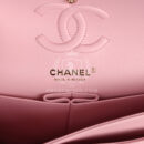 Chanel Small Classic Double Flap Bag Light Pink Chevron Caviar Light Gold Hardware