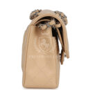 Chanel Small Classic Double Flap Bag Beige Caviar Silver Hardware