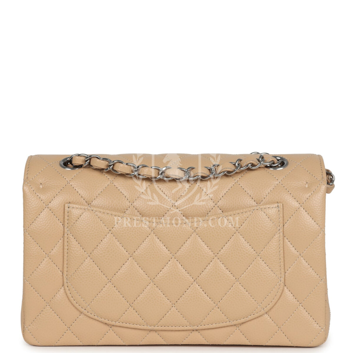 Chanel Small Classic Double Flap Bag Beige Caviar Silver Hardware — изображение 4