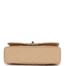 Chanel Small Classic Double Flap Bag Beige Caviar Silver Hardware
