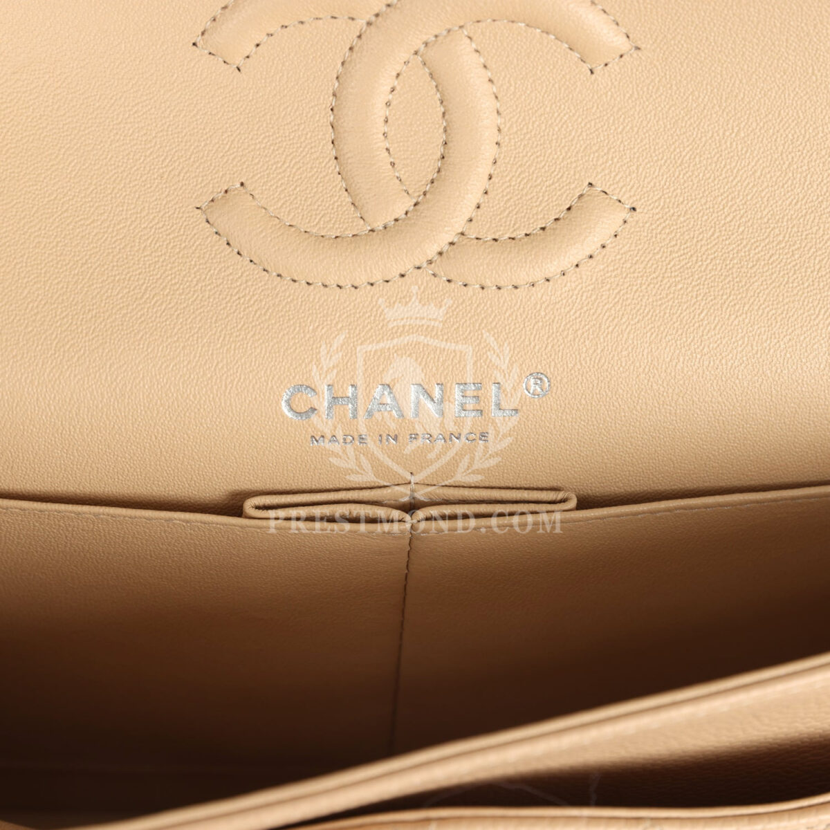 Chanel Small Classic Double Flap Bag Beige Caviar Silver Hardware — изображение 8