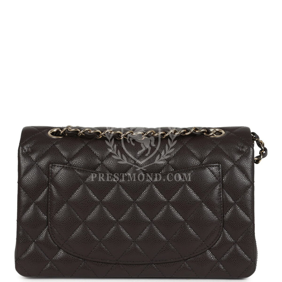 Chanel Small Classic Double Flap Bag Brown Shiny Caviar Light Gold Hardware — изображение 4