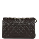 Chanel Small Classic Double Flap Bag Brown Shiny Caviar Light Gold Hardware